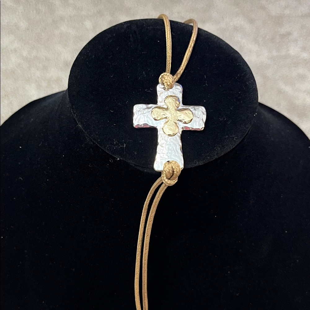 Silver Cross Pendant Bracelet